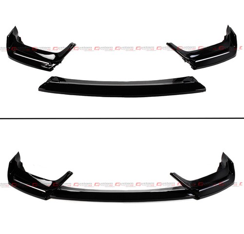 FOR 17-21 HONDA CIVIC Si & HATCHBACK BLZ STYLE GLOSS BLACK LED FRONT BUMPER LIP - Picture 3 of 7