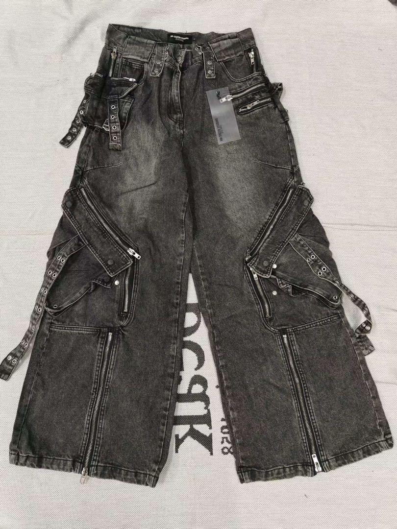 No/Faith Studios Flare Cargo Denim Pants | eBay