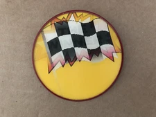 Vintage CHECKERED FLAG The Winner VARI-VUE Lenticular Flicker Button Pinback #2