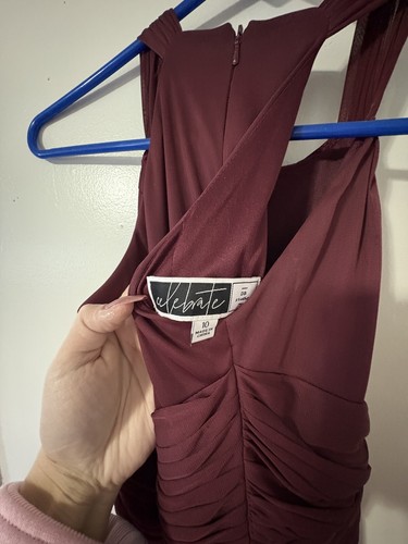Celebrate DB Studio Maroon Bridesmaids Dress Size 10 - Picture 3 of 3