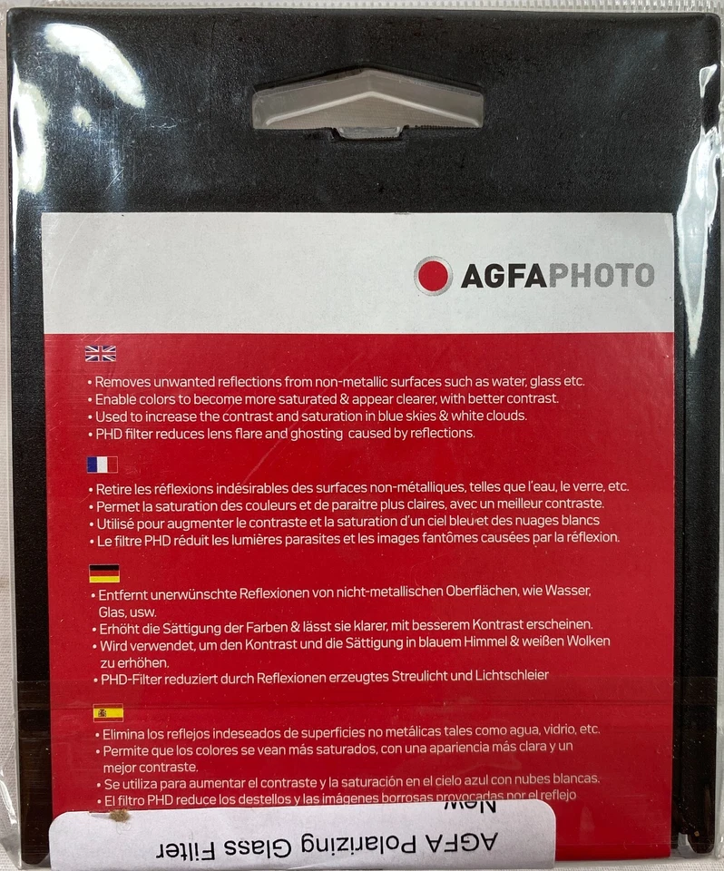 AGFA Circular Polarizing Glass Filter (CPL), 72mm 72 APCPL72 New in Package - Image 2 of 3
