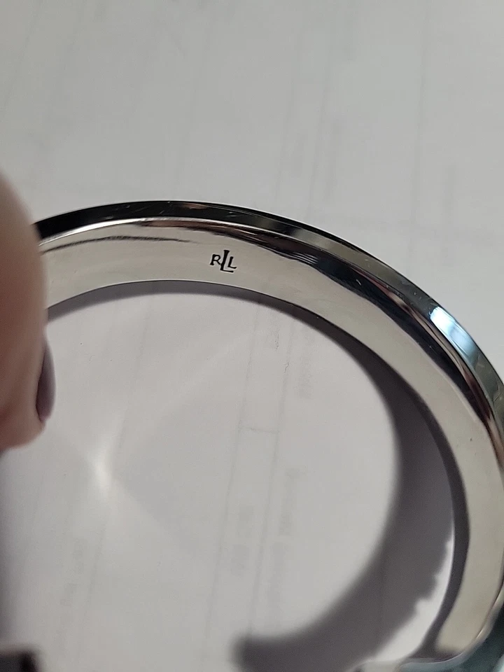 Brazalete Brazalete Ralph Lauren Cuero Negro Turquesa Inserto Heishi Firmado  Foto 3 de 4