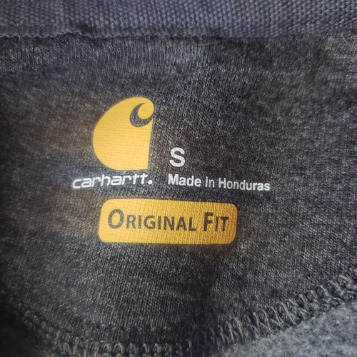 Carhartt Men's Workwear Pullover Hooded Sweatshirt Dark Grey Size Small ~ Flaw - Picture 8 of 10