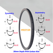 29er27.5er Mountain Bike Carbon Rim Clincher Tubeless 30333640mm Width