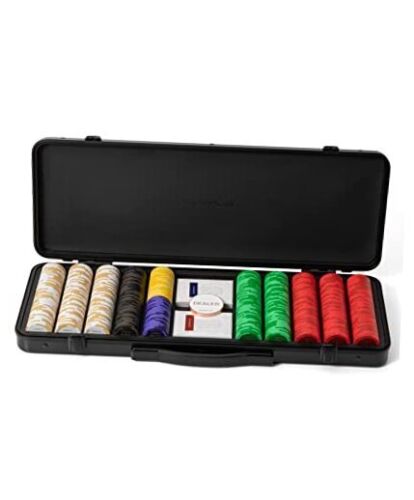  Godel 14g Clay Poker Chips Set for Texas 500 Chips With Numbered Values - Afbeelding 1 van 7