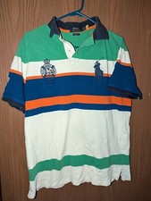 Polo Ralph Lauren Yacht Club Classic Fit Shirt Large 3 Color Stripe Big Pony