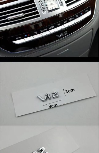 Consola central trompeta cromada "V12" emblema insignia para Mercedes Benz Maybach S - Imagen 14 de 14