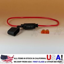 Add Fuse Holder ATO ATC Regular Inline 16AWG Fuse Holder Water Proof  5A Fuse
