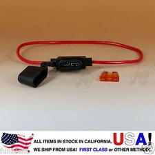 Add Fuse Holder ATO ATC Regular Inline 16AWG Fuse Holder (Water Proof) + 5A Fuse