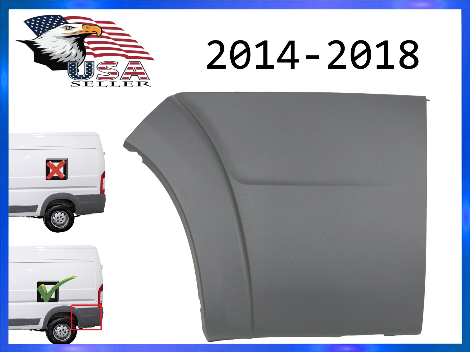 For 2014-2018 Ram Promaster Rear Side Body Panel Trim Left Driver Local Pickup