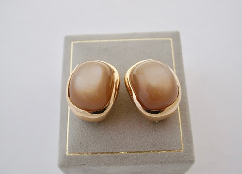 MARKEN OHRCLIPS mit MONDSTEIN 750/18K ROSEGOLD /APRICOTGOLD - Picture 7 of 7