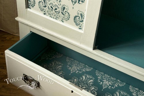 Shabby Chic STENCIL: Damask Doodle Wallpaper Pattern (DIY Furniture Print) #044 - Picture 3 of 9