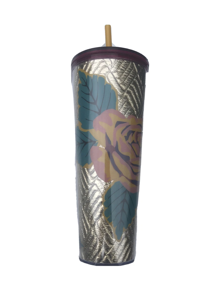 New Starbucks Fall 2020 NEW Gold Quilted Rose Venti Tumbler 24oz