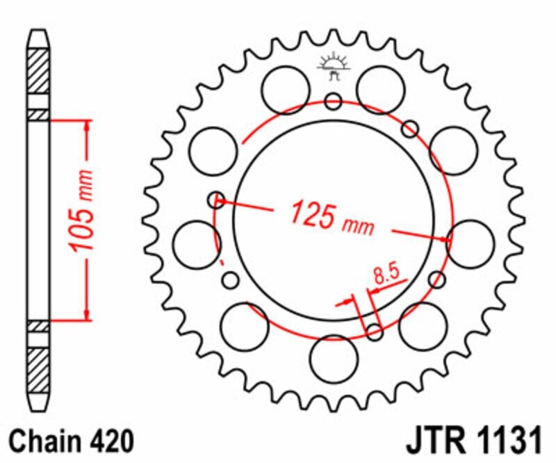 Couronne moto 53 dents JT Sprockets pour remplacer la transmission usée sur APRILIA SX 50