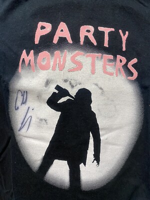 CHAD LINDBERG SIGNED  PARTY MONSTERS   T-SHIRT (KICKSTARTER EXCLUSIVE) NEW