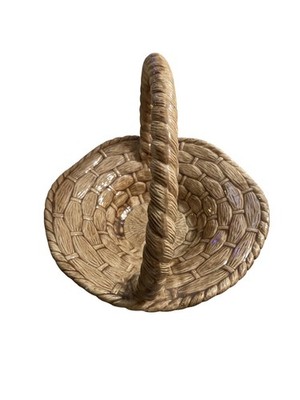 Vintage Ceramic Basket Woven Style & Braided Handle