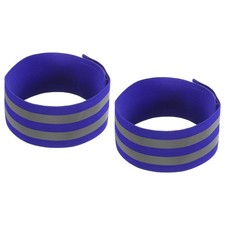 2Pcs Reflective Bands for Arm Wrist Ankle Leg 14x2 Inch Strip Blue