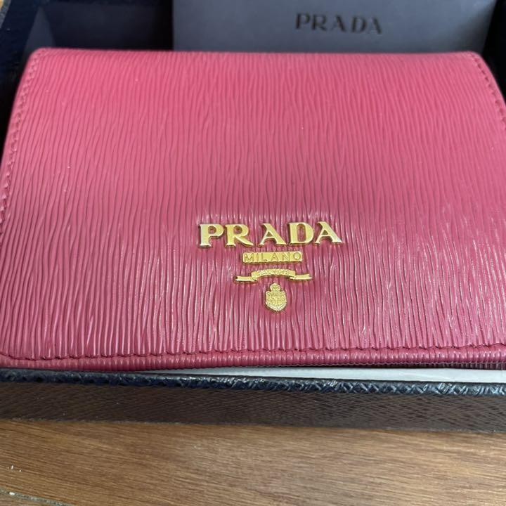 Prada Saffiano Leather Wallet – Luxe Compact Card Holder