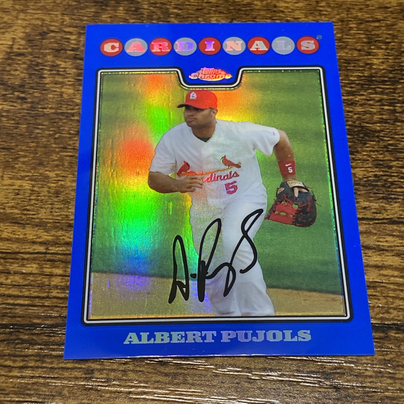 2008 Topps Chrome - Albert Pujols #131 Blue Refractor AF00