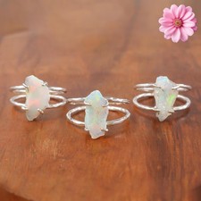 Ethiopian Opal Gemstone 925 Sterling Silver Ring Handmade Jewelry Ring For Gift