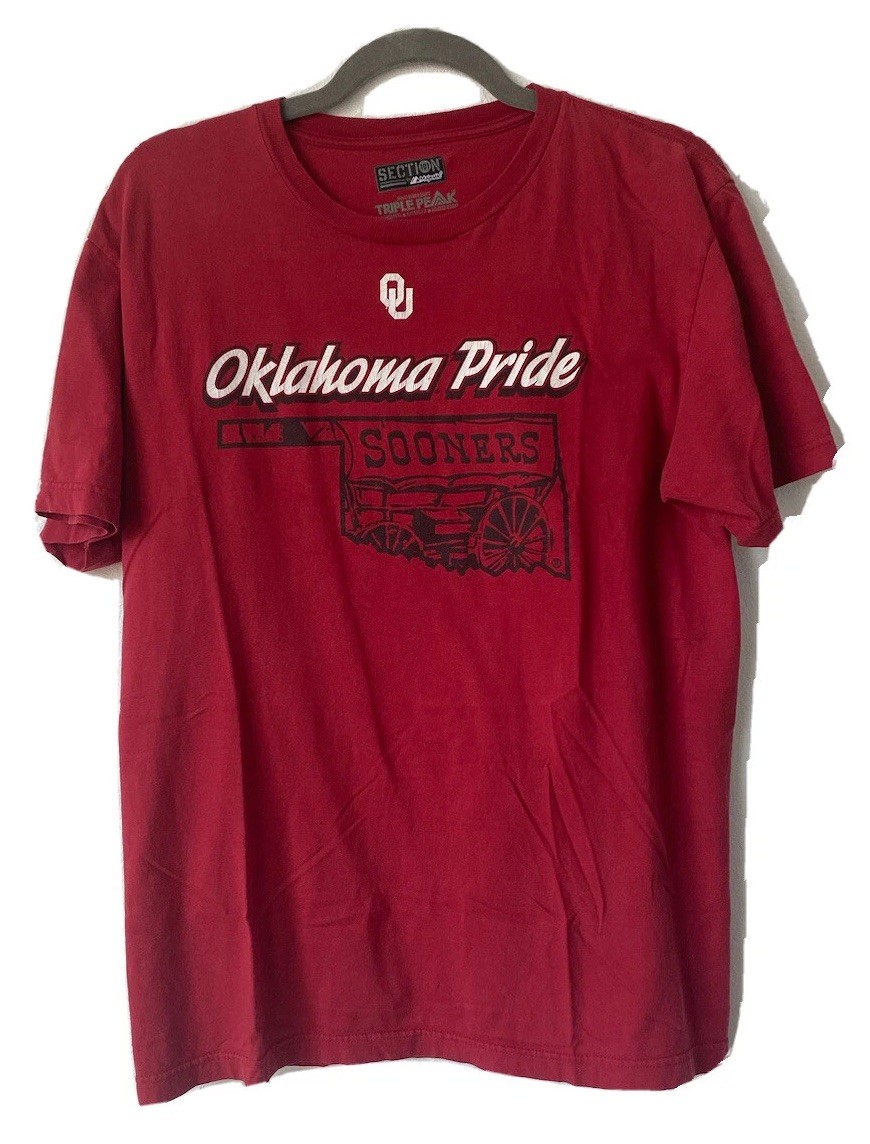 Oklahoma Sooners Crimson Pride Tee Mens Large Majestic Athletic NCAA