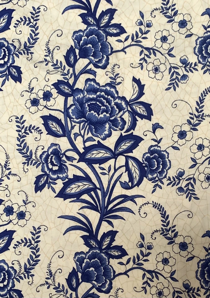 Northcott Silk Quilt  for a Cure Fine China Blue Jacobean Bonnie Stratton BTHY  - Image 3 of 3