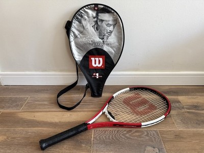 Wilson Roger Federer 27 Titanium Tennisschläger Double Beam mit Schlägerüberzug