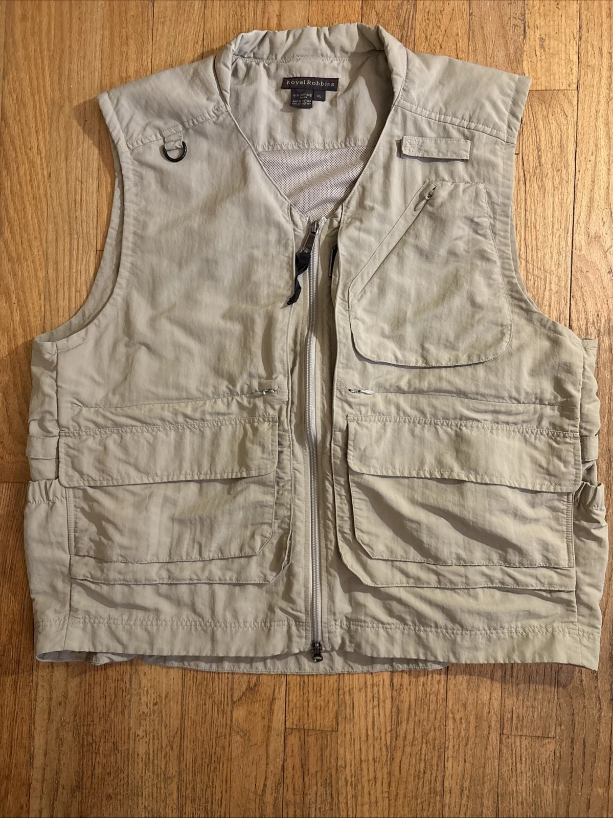Royal Robbins Vest Fishing Hunting Field Utility Mesh Lined Khaki Men’s XL
