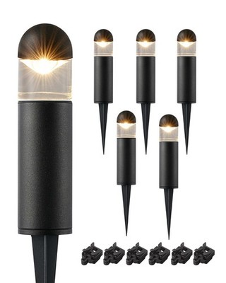 EDISHINE 6 Pack Low Voltage Landscape Lights, 12V 3W Outdoor LED Pathway Light