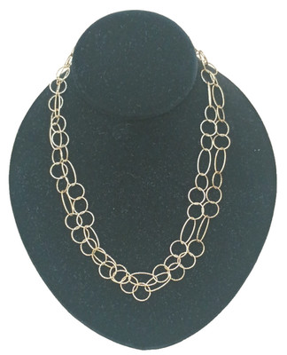 Vergoldete MWS 925 Sterling Silber ovale & runde Gliederkette Halskette