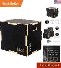 3 in 1 Non-Slip Wooden Plyo Box Jump Exercise Platform, Plyometric Workout Eq...