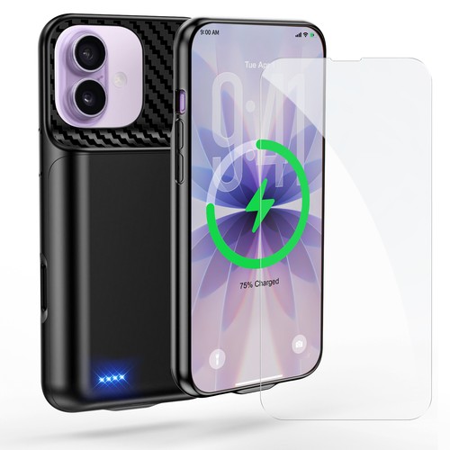 13800mA Protective Extended Charging Charger Case+Screen Protector For iPhone 17