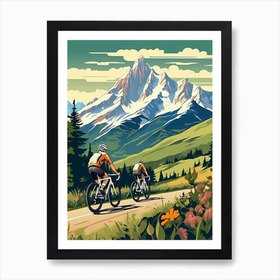 Tour de Mont Blanc Frankreich 12 Vintage gerahmtes Wandbild Poster Leinwanddruck Bild