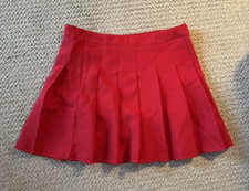 Red Pleated Mini Skirt Fashion Cosplay Skater Tennis for Women Christmas - Read