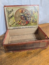 1916 Black Hawk Wood/Nailed Cigar Box with Lid