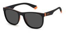 Image of Polaroid PLD 8049/S JUNIOR BLACK ORANGE/GREY 49/16/130 unisex Sunglasses