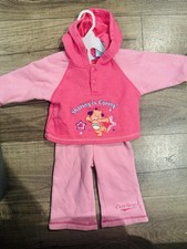 Vintage 2004 Care Bears 2 piece pink embroidered hoodie pants set 18m