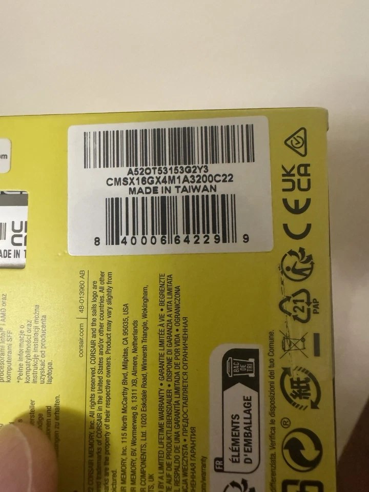 Corsair Vengeance 16GB (1x16GB) DDR4 SODIMM 3200MHz Laptop Memorry - Image 3 of 4