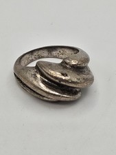 Vintage Sterling Silver Ribbed Dome Ring Size 6