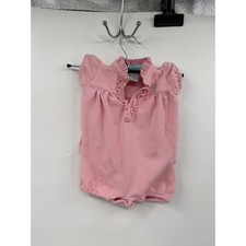 Polo Ralph Lauren 6M Romper Baby Girl Pink Ruffle Pique Cotton Bubble Snaps