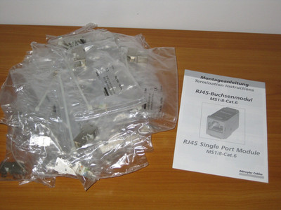 24x Dätwyler unilan Modul MS 1/8 RJ45 LAN E-DAT Cat.6 Patchpanel Netzwerk NEU