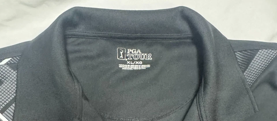 PGA Tour Men's XL Airflux Short Sleeve Solid Geometric black/grey men polo - Image 2 of 3