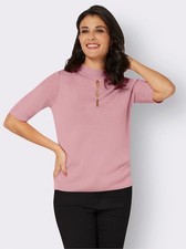 Pullover rosa 48 Damen Heine Kurzarmpullover Cut-Outs Dekollet UVP:44,99€ 1.1318