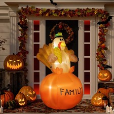 HOMCOM 4.9ft Inflatable Thanksgiving Turkey