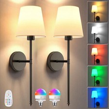 2x Battery Operated Wireless Wall Lights RGB Wall Sconces Dimmable LED Wall Lamp