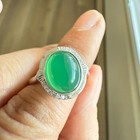 925 Sterling Silver Ring 10x9mm Natural Emerald Gemstone Zircon Women Cocktail — photo 9