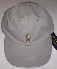 NWT Polo Ralph Lauren SOFT GRAY Men's STRETCH Chino Baseball Cap Hat PONY