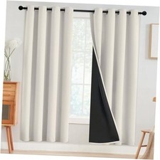 100 Blackout Curtains for Bedroom,Thermal 52"W x 72"L Pack of 2 Cream