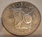 Vintage Georgia State Proof Collectible Coin Sterling Silver .925 Medal Round