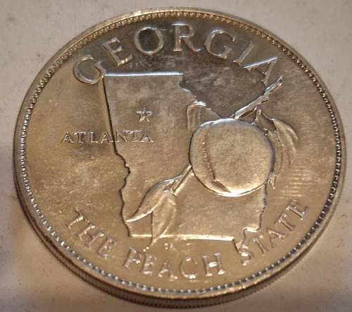 Vintage Georgia State Proof Collectible Coin Sterling Silver .925 Medal Round